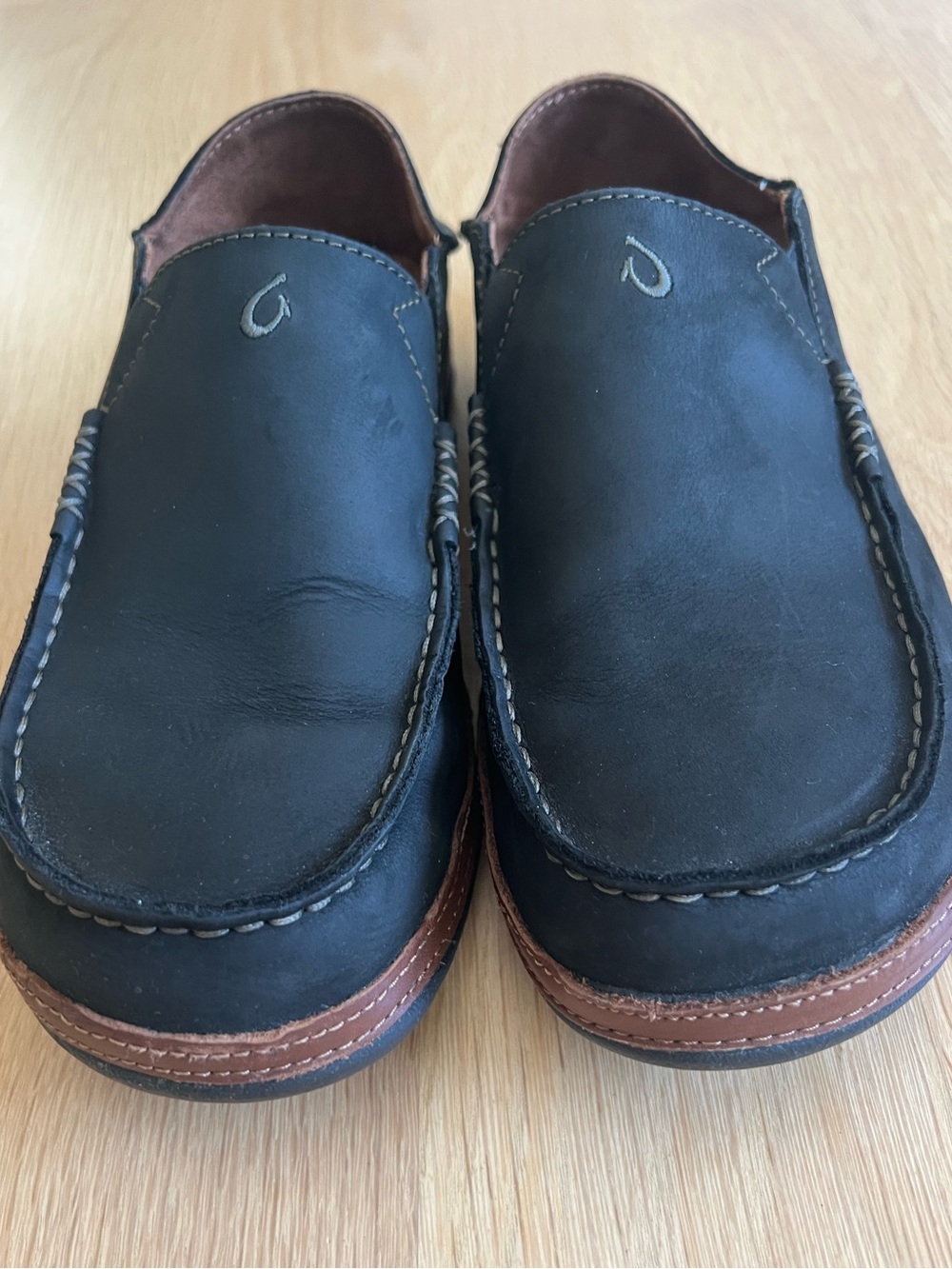 Olukai Men's Casual Black Slip-On Loafers